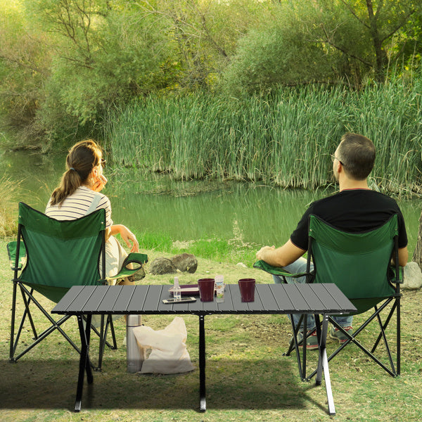 116X60X42cm Black Camping Roll Table