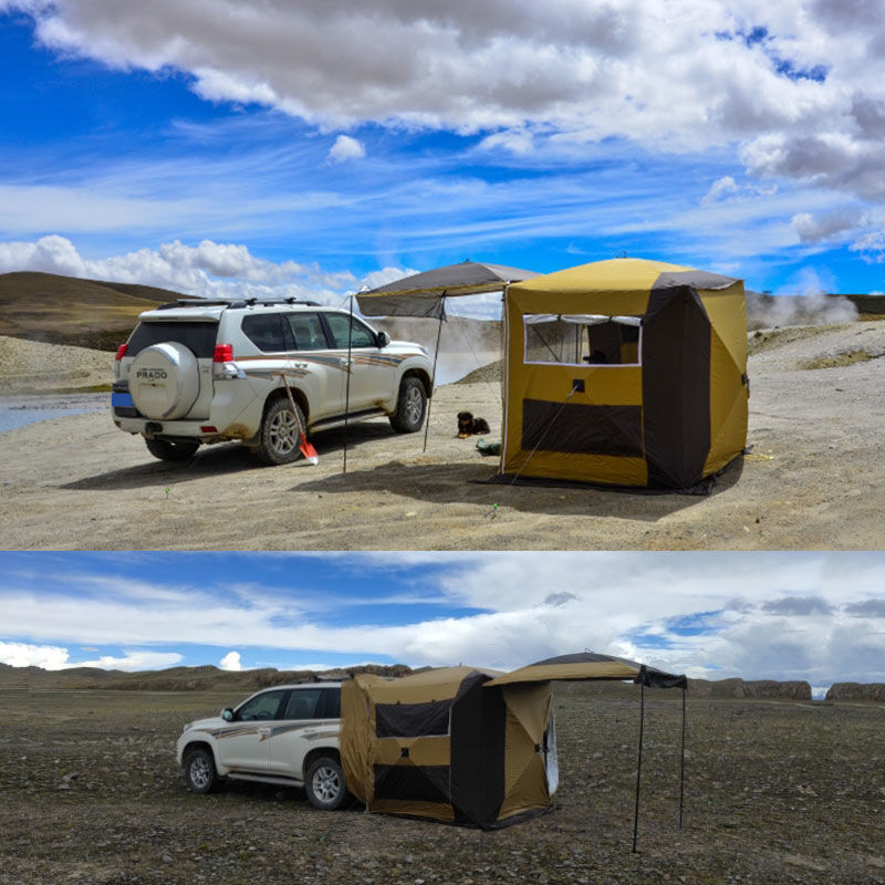 Tour In Tents Beside The Car