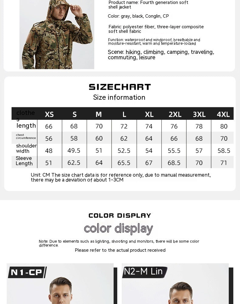 Camouflage Waterproof Soft Shell Jacket