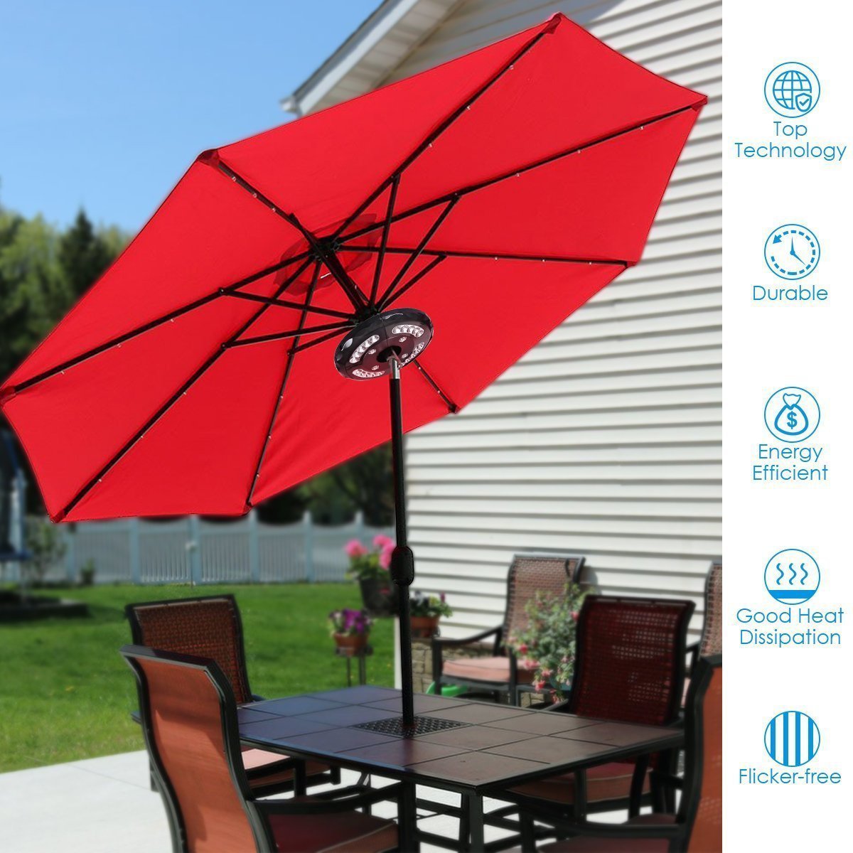 Umbrella camping light tent light